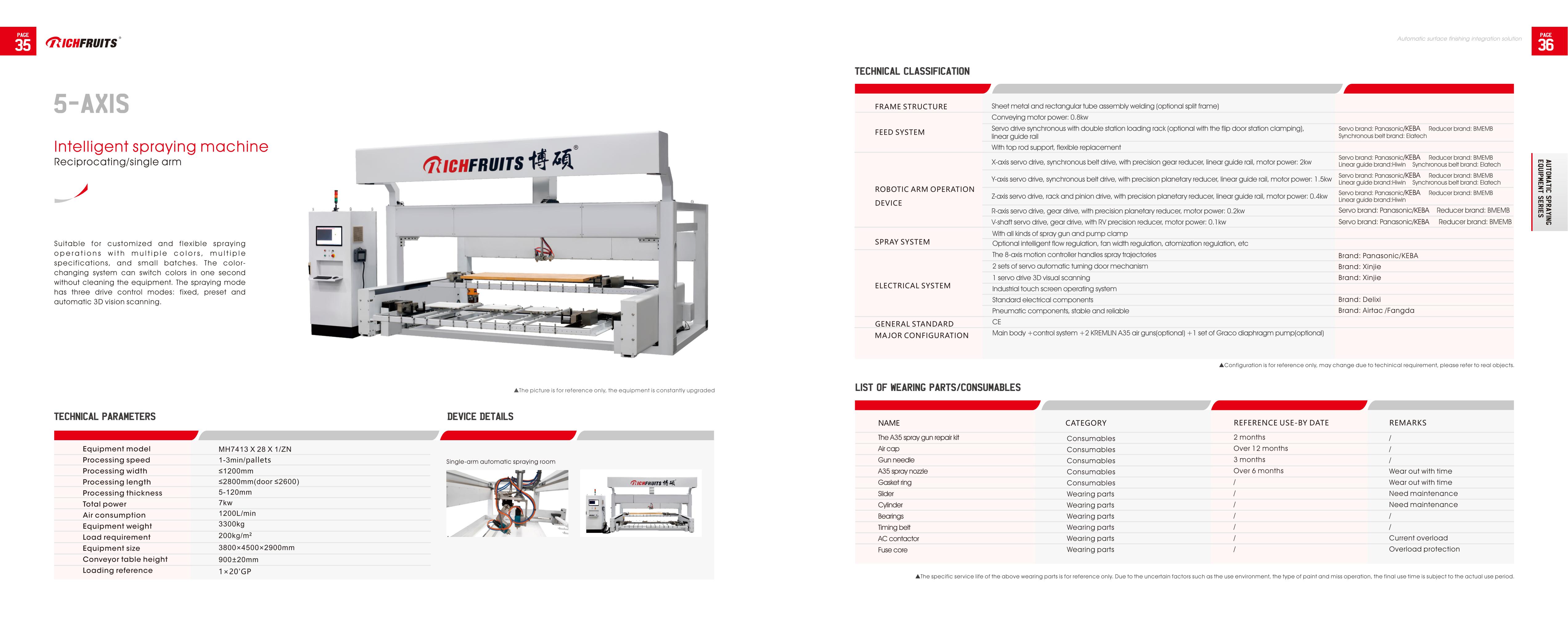4、5-AXIS Intelligent spraying machine-Reciprocating single arm