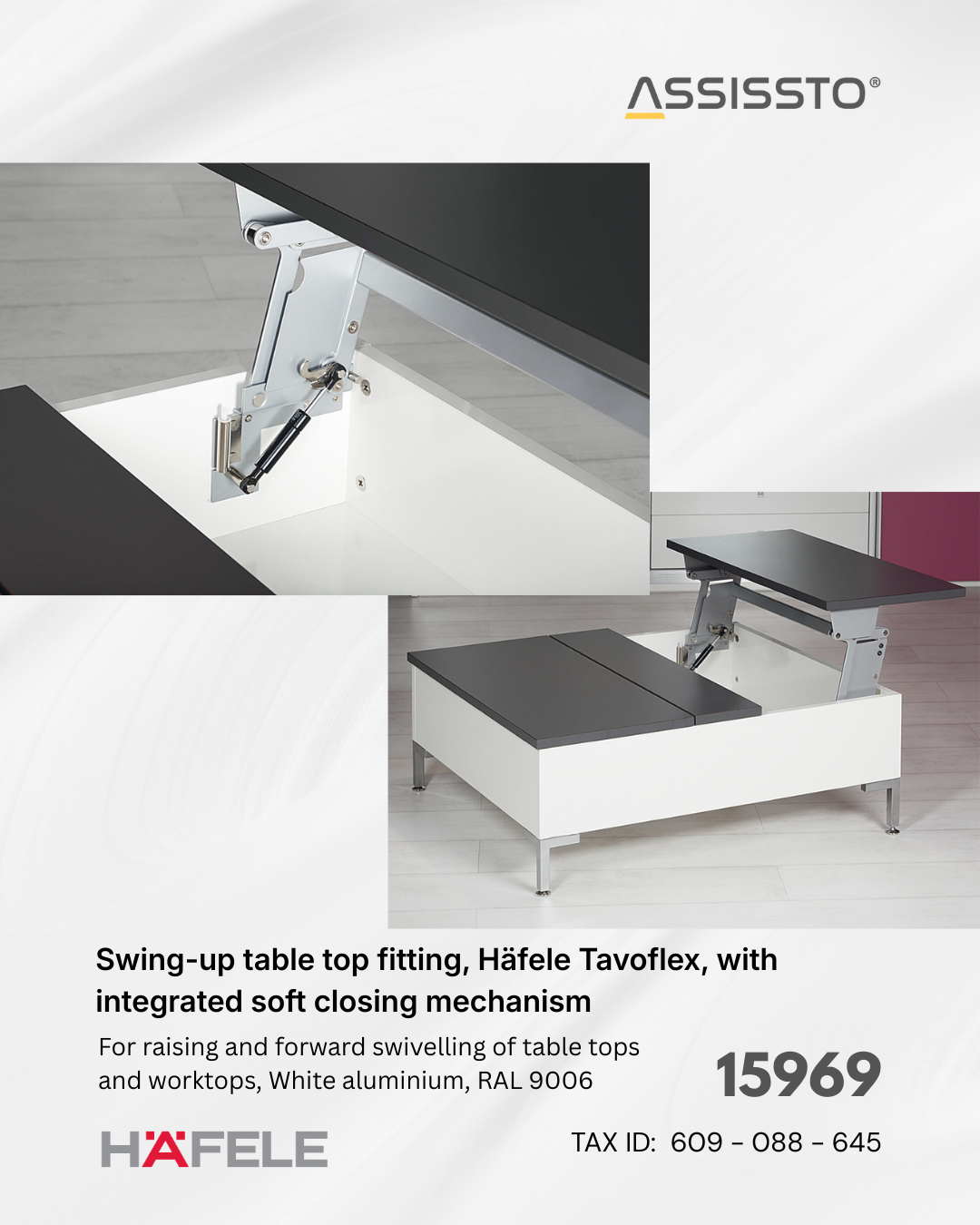 Swing-Up Table Top Fitting