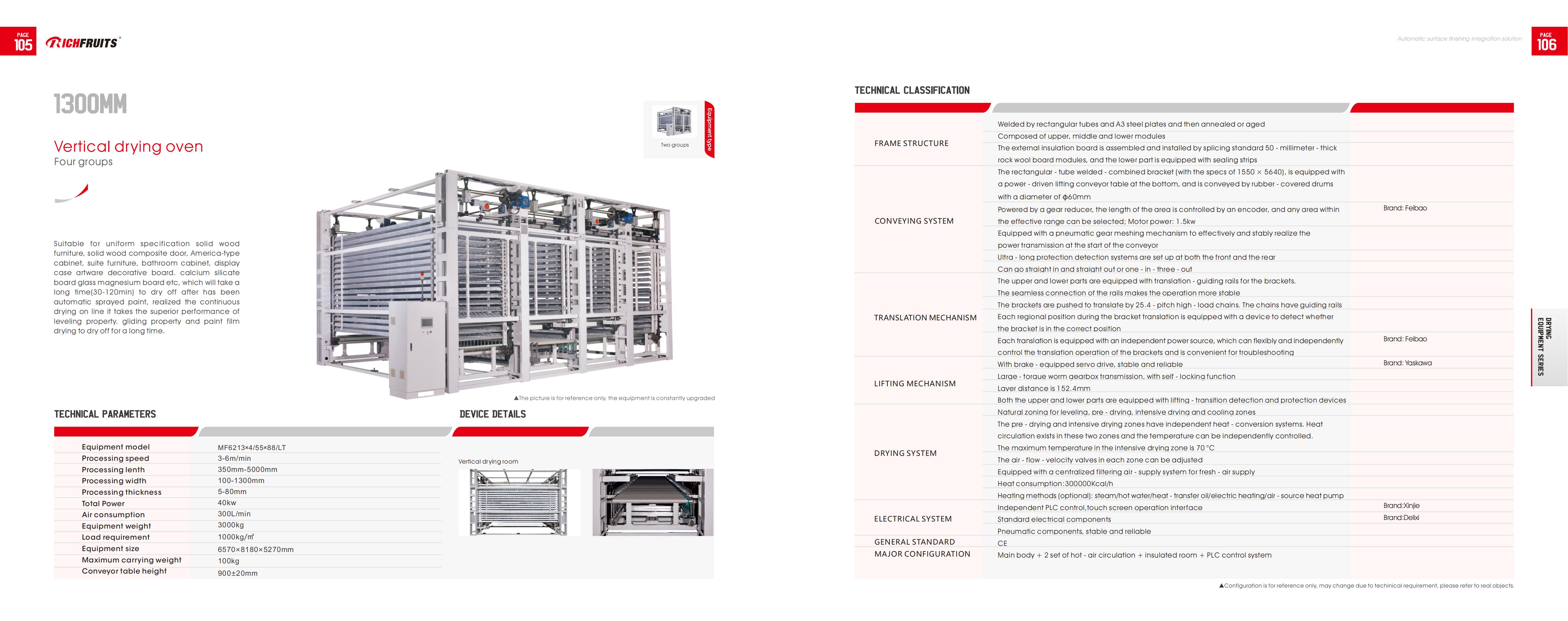 7、1300MMVertical drying oven-Four groups