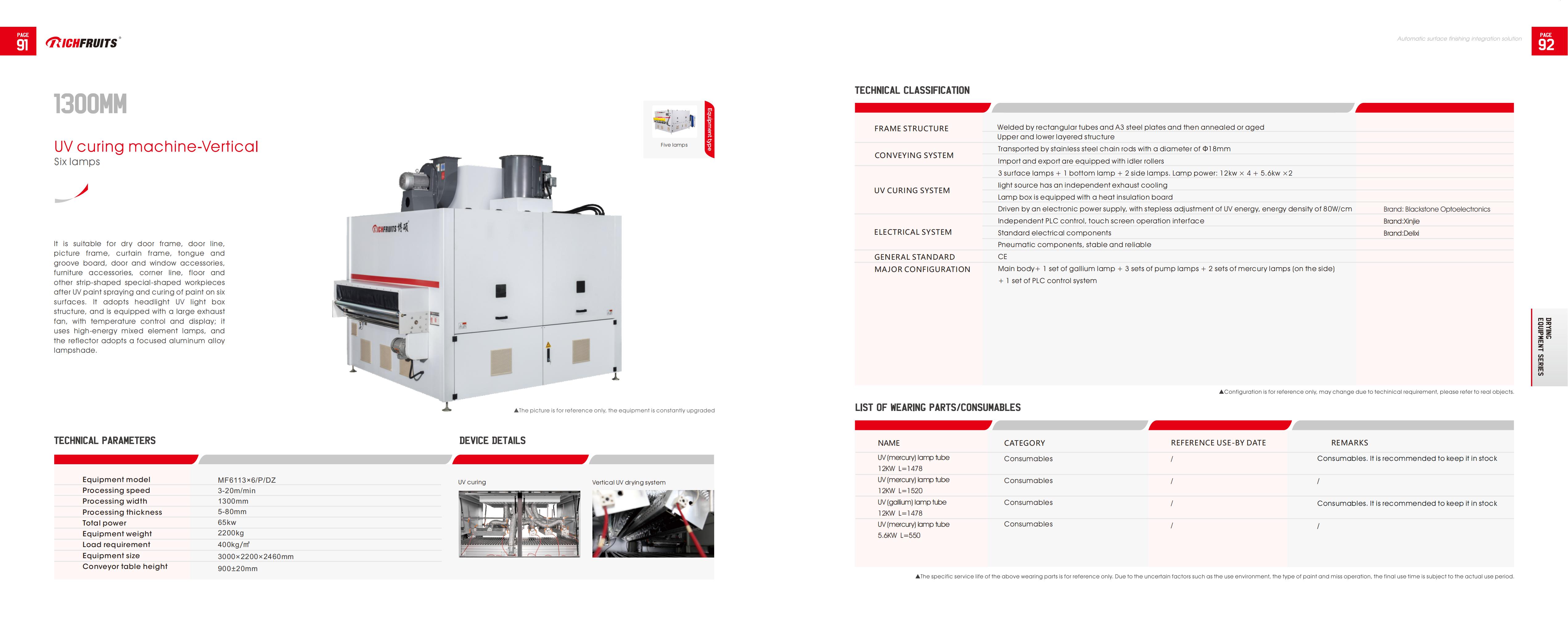 5、1300MM UV curing machine-Vertical-Six lamps